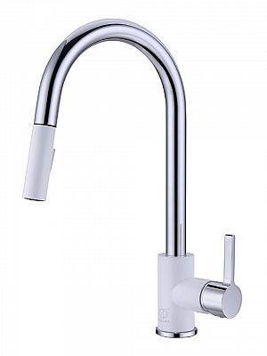 Noah Chrome & Metro White Kitchen Faucet